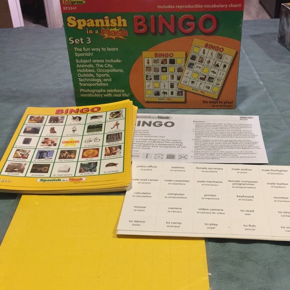 Bingo Spanish in a flash SET 3 RARE
Bingo Game Fun To Learn Spanish NEW OpenBox - Picture 7 of 7